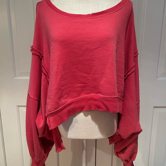 Free People Tops - Free People cropped Camden. NWOT. Size XL. Red in color